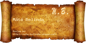 Máté Belinda névjegykártya
